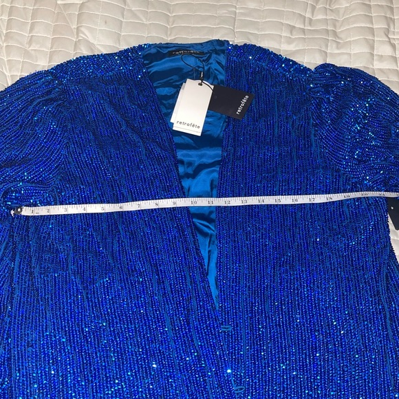 NEW❗️Retrofete Audrey Shimmery Robe Wrap Dress in Royal Blue 💙 - Picture 10 of 12
